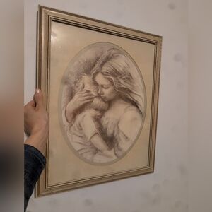 Framed Art Print with Cream and Brown Tones